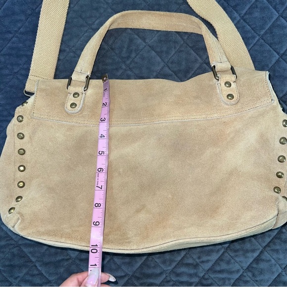 Free People Purse Bag Mojave Messenger Crossbody Leather Suede Tan Beige Boho - Picture 11 of 16